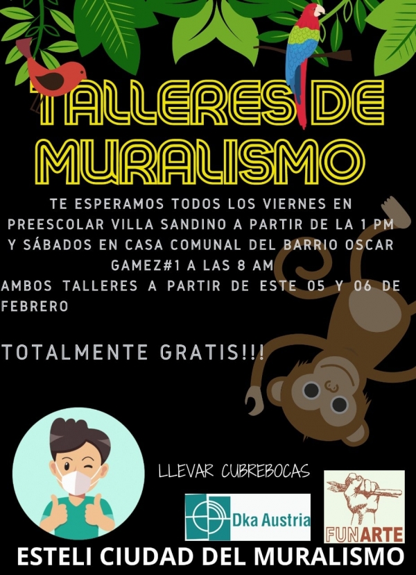 Talleres comunitarios de Muralismo Oscar G&aacute;mez Y Villa Sandino