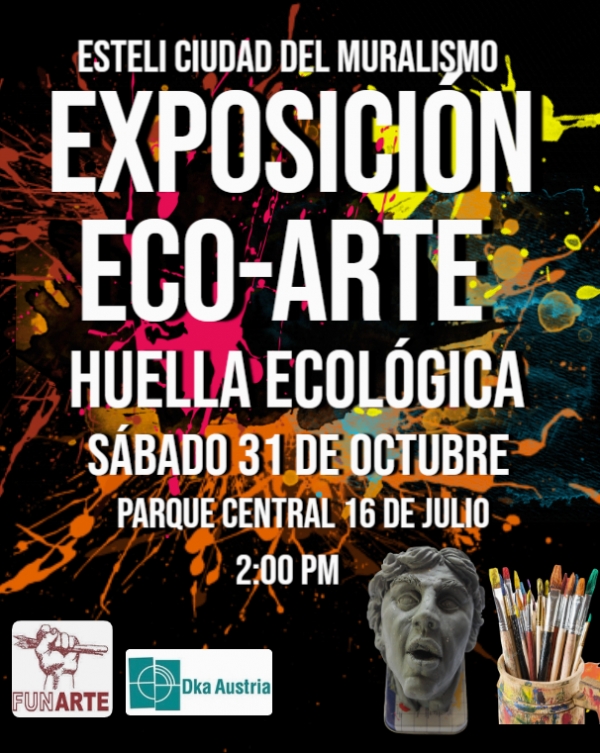 Exposici&oacute;n  huella ecol&oacute;gica  elaborado por adolescentes y j&oacute;venes participantes de la Red promotores Eco-Arte